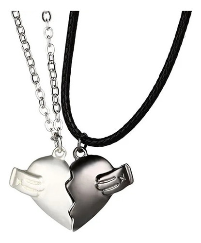 Collar Pareja Corazón Magnético Regalo Novios San Valentín 