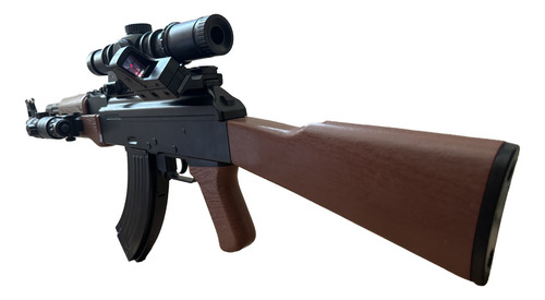 Rifle De Hidrogel Ak-47 Visor Oblicuo + Láser + Telescópica