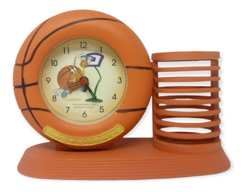 Reloj Balón De Basket Porta Lápiz  