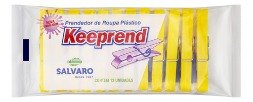 Prendedor de Roupa Plástico Keeprend 12 Unidades