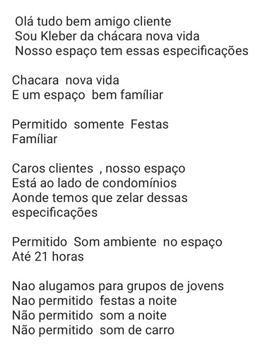 Chácara Nova Vida Mairiporã Aluguel