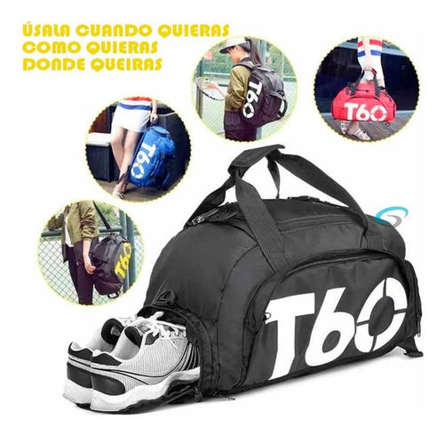 . S Maleta Deportiva Multi Posiciones Mochila Viaje Gym T60