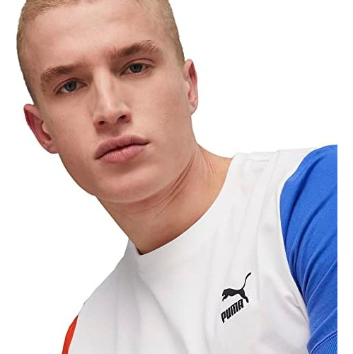 Puma Polera Classics Block Para Hombre, Blanco-royal Mediu