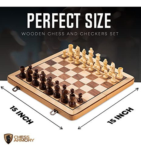 Juego De Ajedrez Chess Armory Premium Damas, Tablero De Made