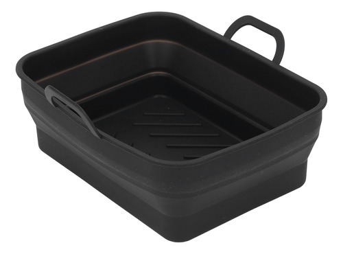 Bandeja Rectangular Para Freidora, Olla De Silicona Negra Y