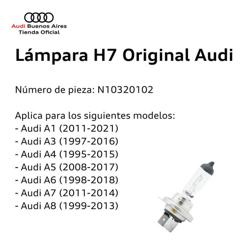 Imagen 2 de 8 de Lámpara H7 Audi A1 2011 Al 2016