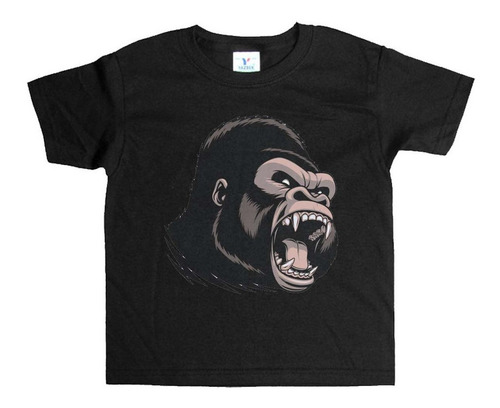 Remera Negra Niños King Kong R99