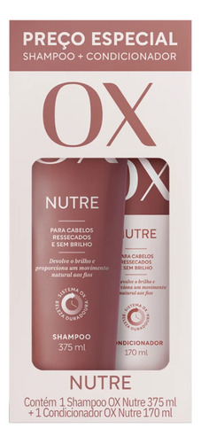 Ox Nutrição Intensa Kit Shampoo 375ml E Condicionador 170ml