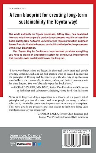 Book : The Toyota Way To Continuous Improvement Linking...
