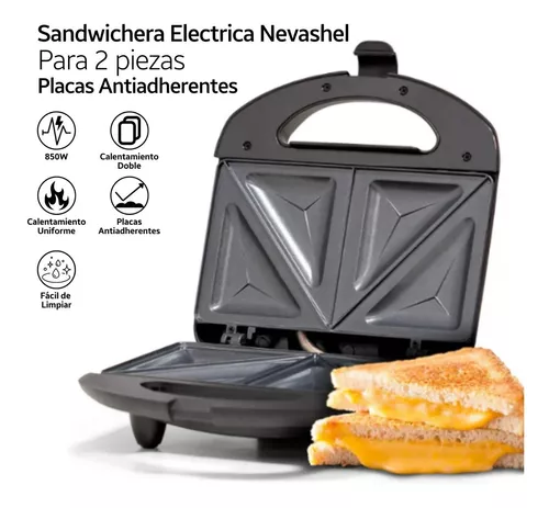 Sandwichera Electrica Parrilla Panini Antiadherente 2 Piezas