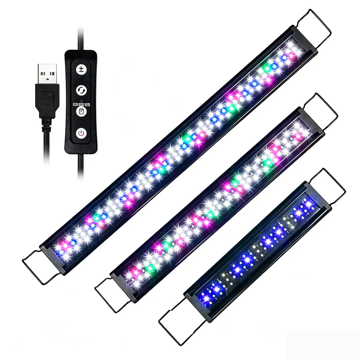 Luminária LED Aquário Plantado Newpet 35-55cm 53 LEDs Espectro Total Timer Memória 10 Níveis Brilho USB (Requer 5V/2A) Suporte Extensível · foto 2