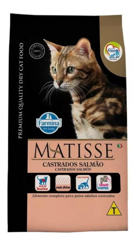Imagen 2 de 2 de Alimento Matisse Premium Quality Castrados para gato adulto sabor salmón en bolsa de 2kg