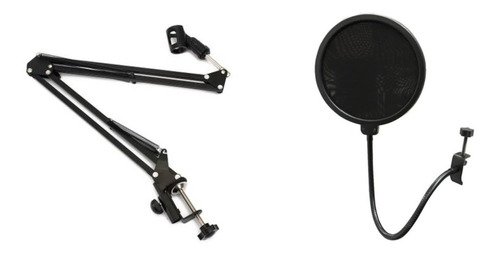 Kit Jiaxi Suporte Braço Articulado + Pop Filter P/ Microfone