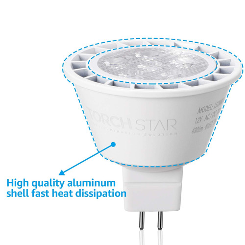Bombilla Mr16 Gu5.3 Torchstar Regulable De Luz Led, 7w (50w