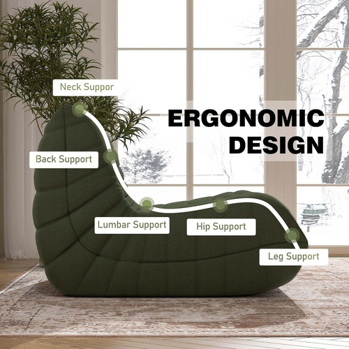 Sofa Togo Comodo Y Elegante Color Verde Fondo Antideslizant