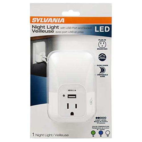 Luz Nocturna Led Puerto Usb Y Enchufe, Selección De 3 ...