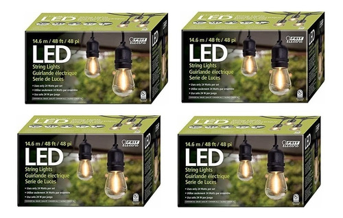 Imagen 3 de 3 de Luces Led Serie Para Jardín Vintage Exterior Feit 4 Cajas