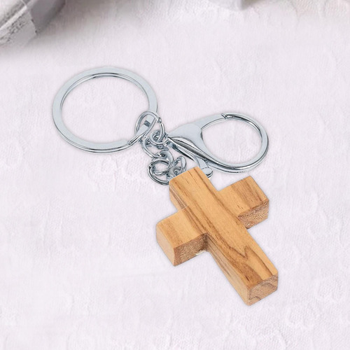 Llavero Con Forma De Cruz De Madera Para Colgar Regalos Reli