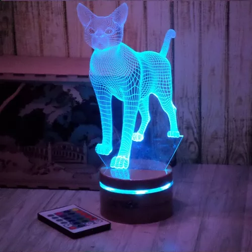 LÁMPARA LED GATO EN LA LUNA ACRILICO