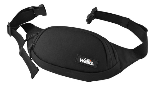 Cangurera Wallis Unisex 2 Compartimientos Correa Ajustable Color Negro