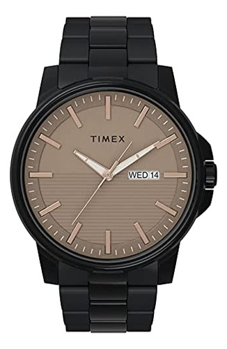 Reloj Timex Dress Para Hombre De 45 Mm, Caja Negra, Esfera T