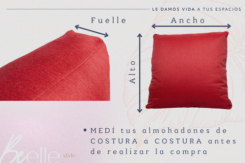 Almohadón Chenille Antidesgarro Sillón Algarrobo 50x50x10 Cm Rojo Chenille Antidesgarro