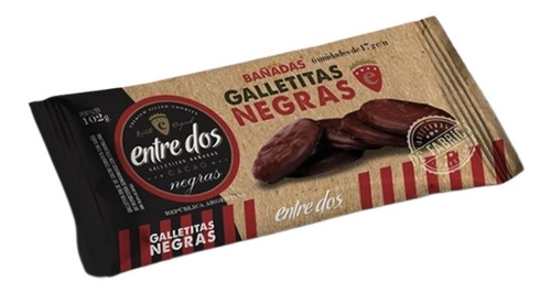 Imagen 1 de 7 de Galletas Bañadas X 6 Unidades Chocolate Negro. Entre Dos.