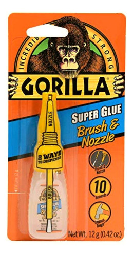 Gorilla Super Pegamento Con Cepillo Y Aplicador De Boquilla,