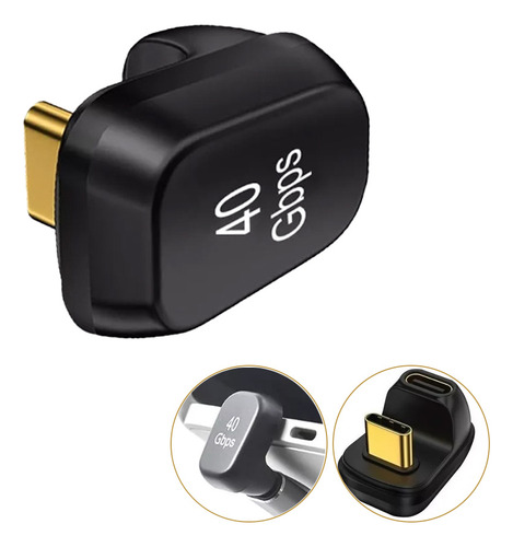 Adaptador 40gbps Usb 3.1 Tipo C 90° Graus Angular