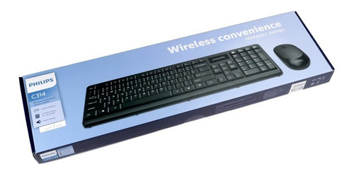 Imagen 4 de 4 de Kit Teclado Y Mouse Inalambrico Philips Negro C314 Ergonomic