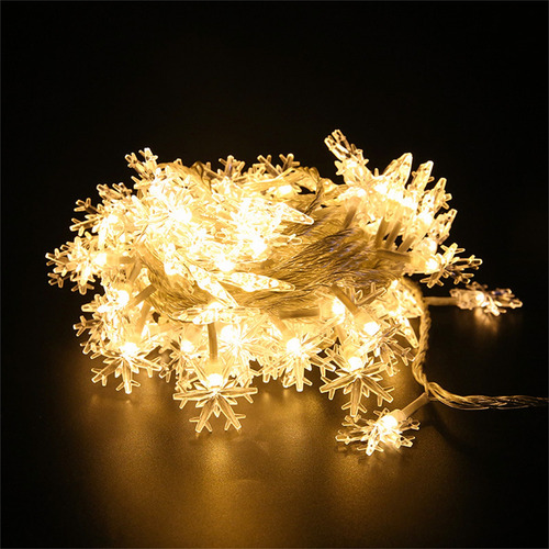. Guirnalda De Luces Navideñas Con Forma De Copos De Nieve,