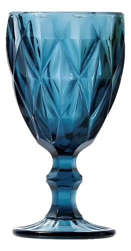 Jogo De Taças Água Diamante 453 Azul 330ml Vidro Class Home