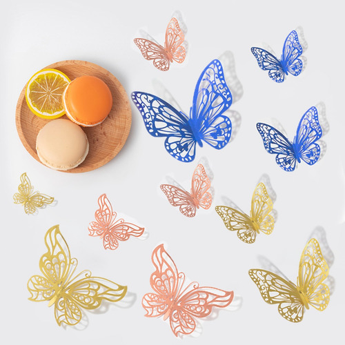 72 Mariposas Decorativas, 3 Estilos Y 3 Tamaños Color Color Mixto