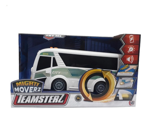 Micro Autobus Teamsterz Mighty Moverz Con Luz Y Sonido Color Blanco