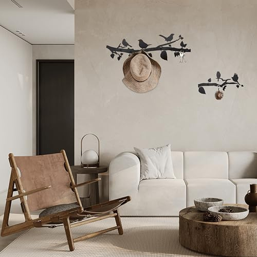 Perchero De Pared Con Diseño De Rama De Árbol 40x8.6 8 Ganch