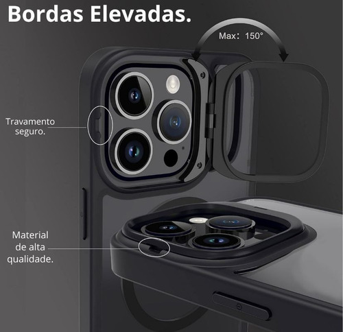 Capa Capinha Proteção + Pelicula Anti Spy Iphone 11 Ao 16 Azul-claro Iphone 13 Pro