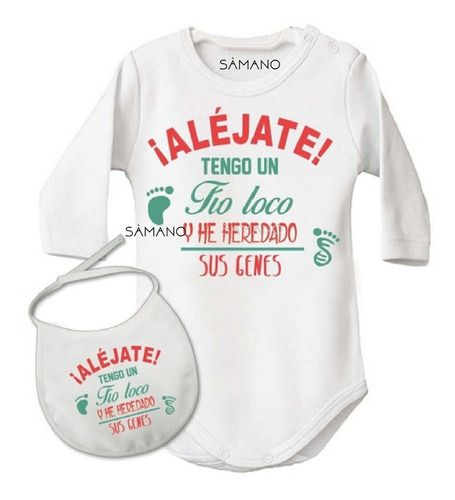 Imagen 3 de 5 de Body Manga Larga + Babero Personalizado Sàmano Uruguay