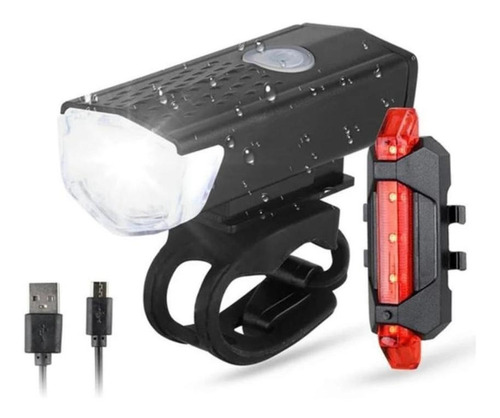 Juego Luces Led Bicicleta Delantera Y Trasera Recargable Usb