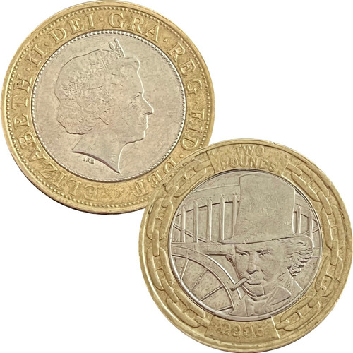 Moeda Inglaterra 2006 £2 Engenheiro Brunnel