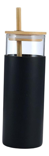 Taza Con Mango De Tapa De Bambú De Paja Alto Borosilicato