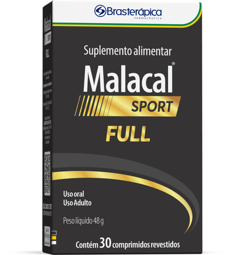 Malacal Sport Cálcio + Vitamina A-Z D3 + Cafeína 30 Comprimidos