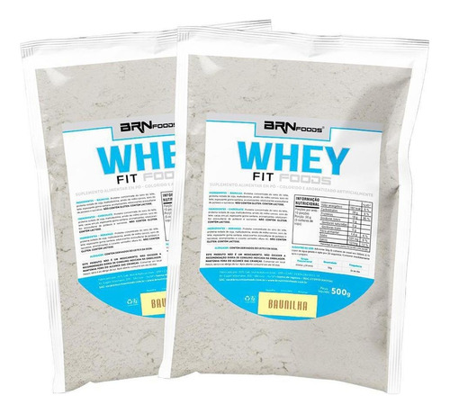 Kit 2x Whey Protein Fit Foods 500g Baunilha - Brn Foods