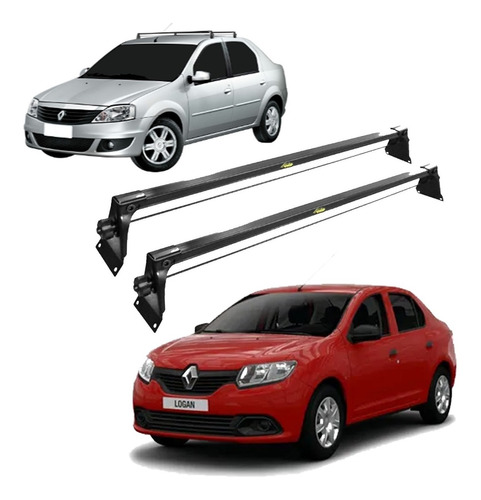 Rack Bagageiro Travessa De Teto Em Aço Renault Logan