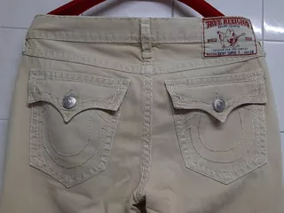 Calça True Religion Brand Jeans Bege 46 Algodão Premium