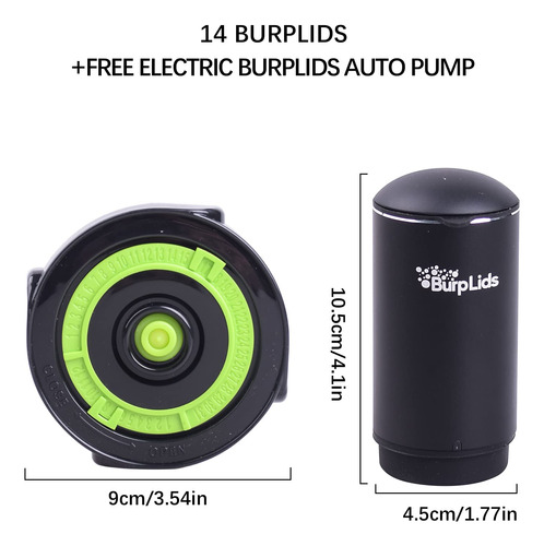 Burp Lids 14 Kit Curado Bomba Automatica Adapta Todo Boca Un