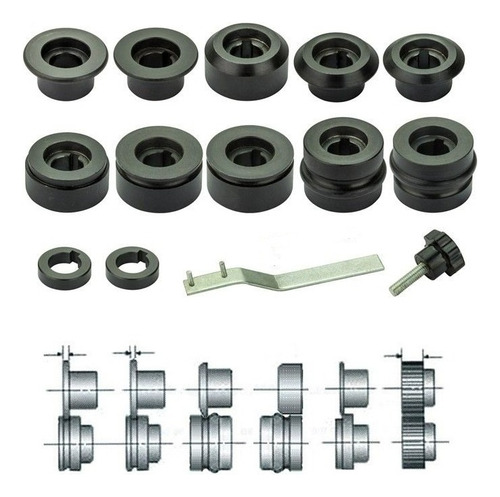 Rodonadora Manual Para Hojalatería Industrial Con 6 Dados