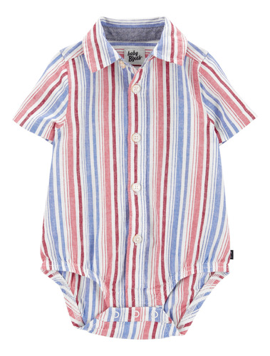 Body De Algodón Tipo Camisa A Rayas Oshkosh 1p647210