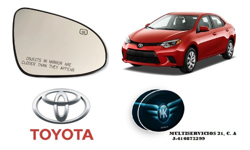 Espejo Retrovisor Luna Corolla 2015 2016 2017 2018 2019