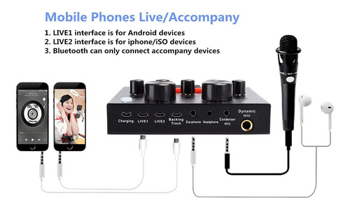 Mini Mezclador De Sonido Bluetooth Para Transmisión En Vivo