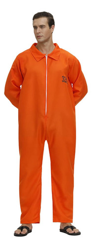 Disfraz De Prisionero Glabeko Para Hombre, Mono Naranja, Dis